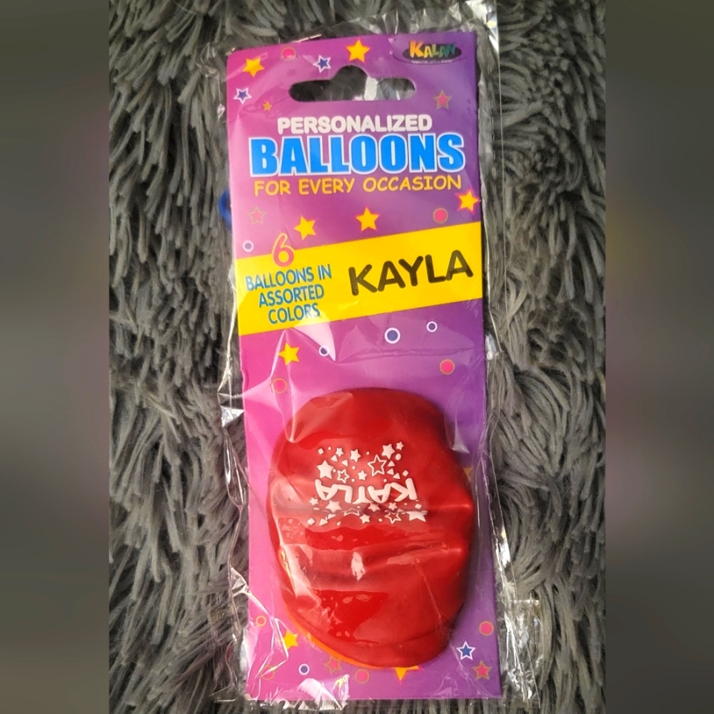 Personalized Balloons  for every occasion, "KAYLA" in assorted Colors